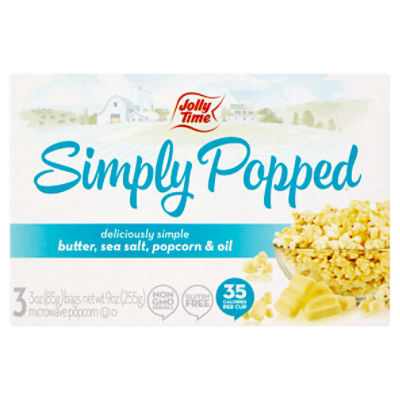 Jolly Time Simply Popped Microwave Popcorn, 3 oz, 3 count, 9 Ounce