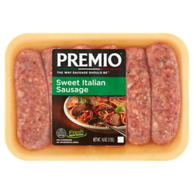 Premio Sweet Italian Sausage, 6 count, 16 oz, 16 Ounce