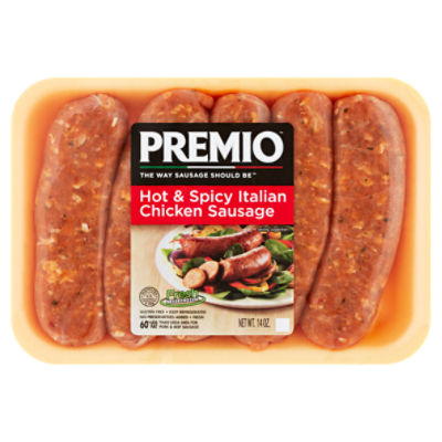 Premio Hot & Spicy Italian Chicken Sausage, 14 oz