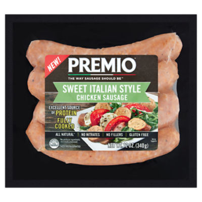 Premio Sweet Italian Style Chicken Sausage, 4 count, 12 oz