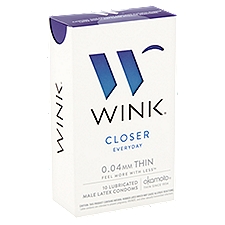 WINK Closer Everyday Lubricated Male Latex Condoms, 10 count