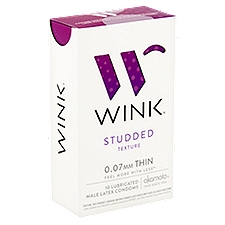 Wink Condoms Studded Texture Thin, 10 Each