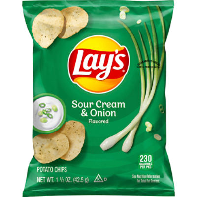 Lay's Sour Cream & Onion Flavored Potato Chips, 1 1/2 oz