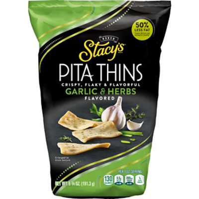 Stacy's Baked Pita Thins, Garlic & Herbs Flavored, 6 3/4 Oz, 6.75 Ounce