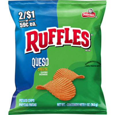 Ruffles Potato Chips Queso Cheese Flavored 1 Oz