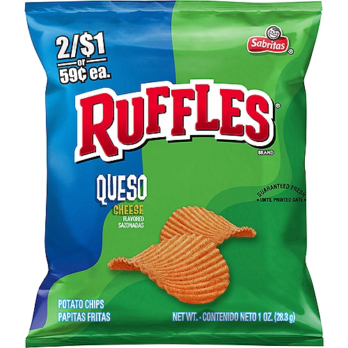 Ruffles Potato Chips Queso Cheese Flavored 1 Oz