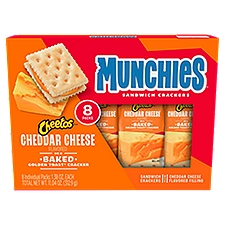 Frito Lay Munchies Cheetos Cheddar Cheese Flavored Filling Sandwich Crackers, 1.38 oz, 8 count, 11.04 Ounce