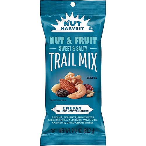Nut Harvest Nut & Fruit Trail Mix, Sweet & Salty, 2 1/4 Oz