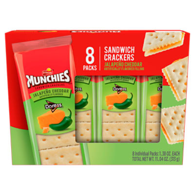 Munchies Sandwich Crackers Jalapeno Cheddar Artificially Flavored 1.38 Oz 8 Count