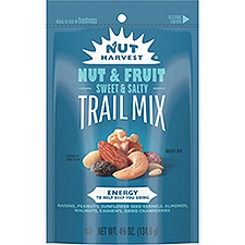 Nut Harvest Nut & Fruit Trail Mix, Sweet & Salty, 4 3/4 Oz