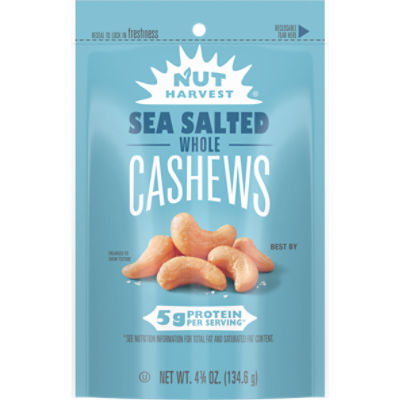 Nut Harvest Sea Salted Whole Cashews, 4 3/4 oz