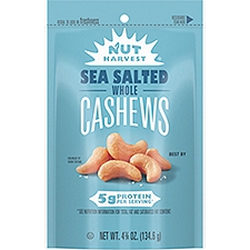 Nut Harvest Sea Salted Whole Cashews, 4 3/4 oz