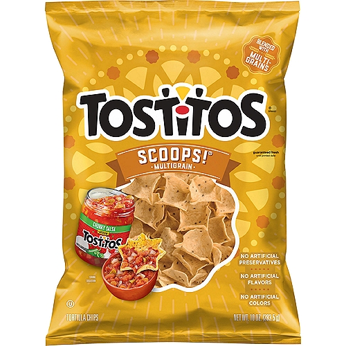 Tostitos Scoops! Multigrain Tortilla Chips, 10 oz
TOSTITOS tortilla chips and dips are the life of the party. Whether you're watching the game with friends or throwing a giant backyard barbecue, TOSTITOS has the must-have chips and dips to pump up the fun!