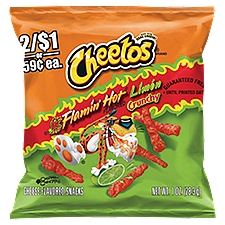 Cheetos Crunchy Cheese Flavored Snacks Flamin' Hot Limon Flavored 1 Oz