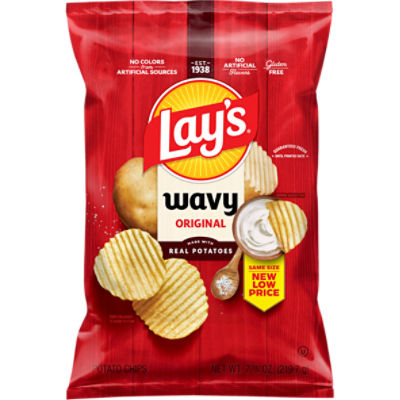 Lay's Wavy Original Potato Chips, 7 3/4 oz Price Rite