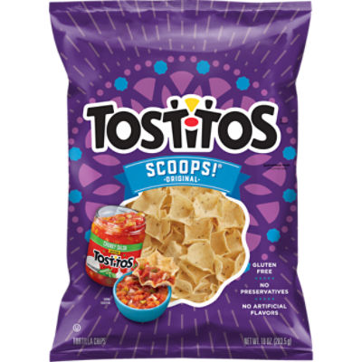 Tostitos Scoops Tortilla Chips, Original, 10 Oz, 10 Ounce