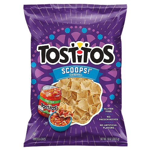 Tostitos Scoops Tortilla Chips 10 Oz
Put on Some Salsa Let's Dance!

TOSTITOS tortilla chips and dips are the life of the party. Whether you're watching the game with friends or throwing a giant backyard barbecue, TOSTITOS has the must-have chips and dips to pump up the fun!