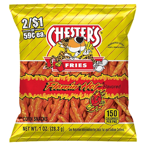 Chester's Fries Flamin' Hot Flavored Corn Snacks, 1 oz