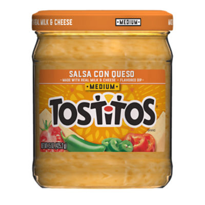 Tostitos Medium Salsa Con Queso, 15 oz