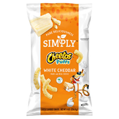 Cheetos Simply Puffs Cheese Flavored Snacks White Cheddar 8 Oz