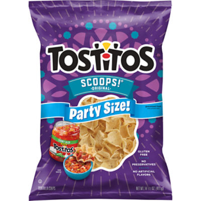 Tostitos Scoops! Tortilla Chips, Regular, 14 1/2 Oz, Party Size