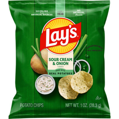 Lays Ruffles Sour Cream & Bacon Potato Chips, Large, 60% OFF