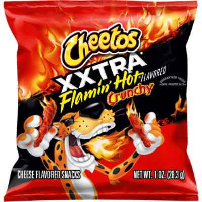 Cheetos Crunchy Xxtra Flamin' Hot Cheese Flavored Snacks, 1 oz