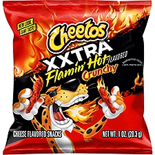 Cheetos Crunchy Xxtra Flamin' Hot Cheese Flavored, Snacks, 1 Ounce
