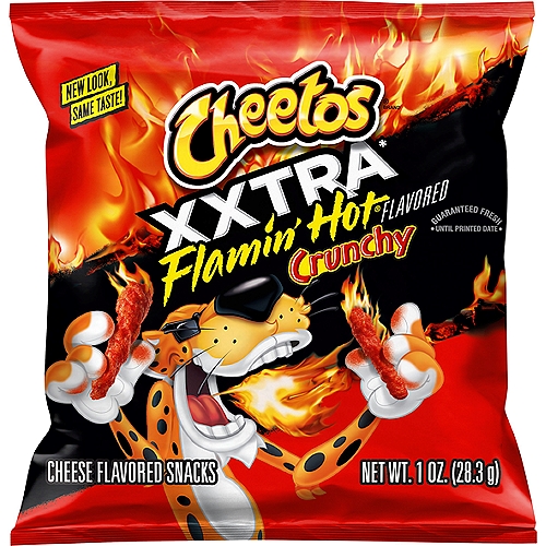Cheetos Crunchy Xxtra Flamin' Hot Cheese Flavored Snacks, 1 oz