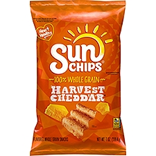 SunChips Harvest Cheddar Flavored Whole Grain Snacks, 7 oz, 7 Ounce