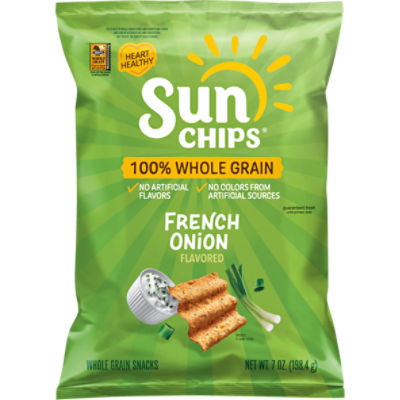 Sun Chips French Onion Flavored Whole Grain Snacks, 7 oz, 7 Ounce