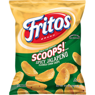 Fritos Scoops! Flavored  Corn Chips, Spicy Jalapeno, 9 1/4 Oz