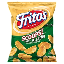Fritos Scoops! Flavored  Corn Chips, Spicy Jalapeno, 9 1/4 Oz, 9.3 Ounce