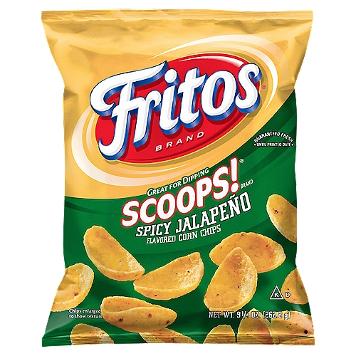Fritos Scoops! Flavored  Corn Chips, Spicy Jalapeno, 9 1/4 Oz