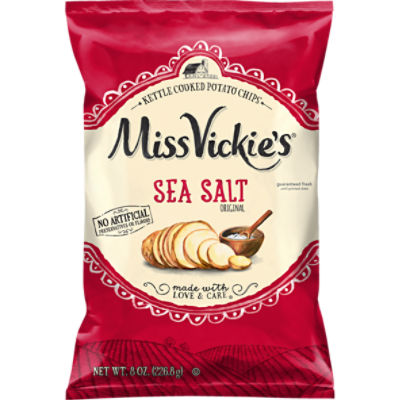 Miss Vickie's Kettle Cooked Potato Chips, Sea Salt Original, 8 Oz