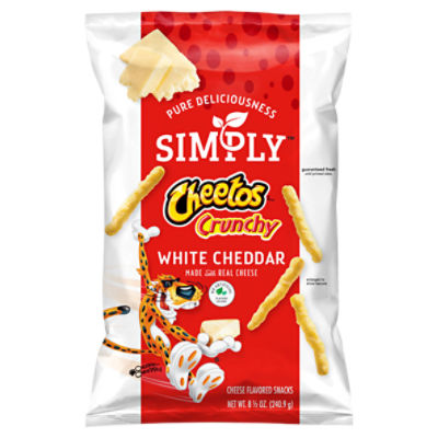 Cheetos Simply Crunchy Cheese Flavored Snacks White Cheddar 8 1/2 Oz, 8.5 Ounce