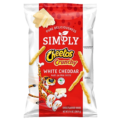 Cheetos Simply Crunchy Cheese Flavored Snacks White Cheddar 8 1/2 Oz