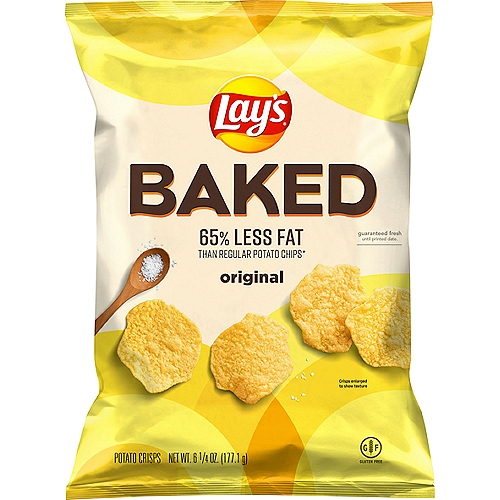 Lay's 65% Less Fat Baked Original Potato Crisps, 6 1/4 oz