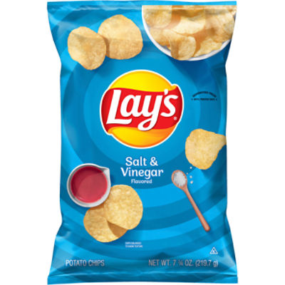 Lay's Potato Chips, Salt & Vinegar Flavored, 7 3/4 Oz