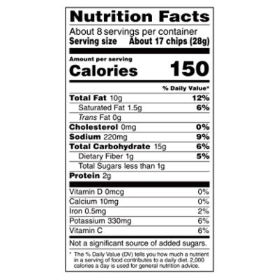 lays salt and vinegar chips nutrition facts