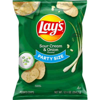 Lay's Sour Cream & Onion Flavored Potato Chips Party Size, 12 1/2 oz