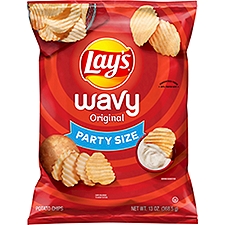Lay's Wavy Original Potato Chips Party Size, 13 oz, 13 Ounce