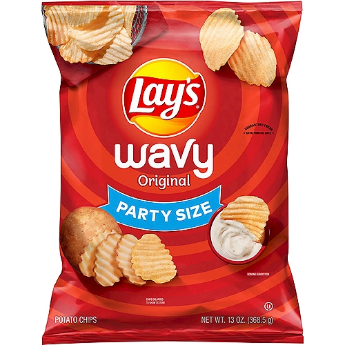 Lay's Wavy Original Potato Chips Party Size, 13 oz