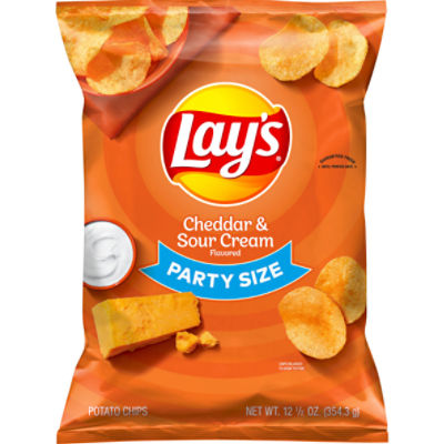 Lay's Cheddar & Sour Cream Flavored Potato Chips Party Size, 12 1/2 oz