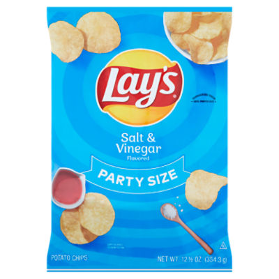 Lay's Potato Chips, Salt & Vinegar Flavored, 12 1/2 Oz, Party Size