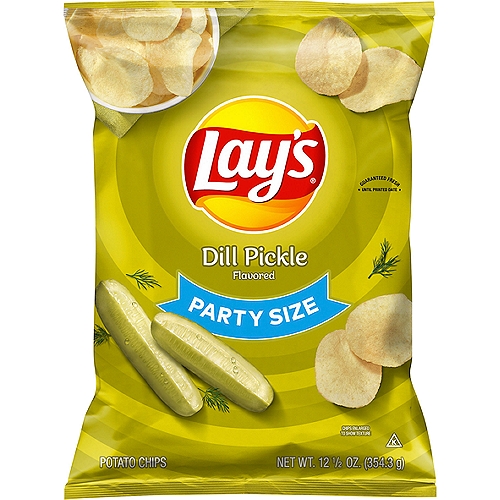 Lay's Dill Pickle Flavored Potato Chips Party Size, 12 1/2 oz
