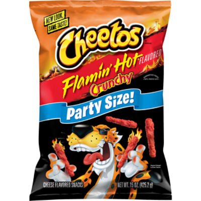 Cheetos Crunchy Cheese Flavored Snacks, Flamin' Hot Flavored, 15 Oz, Party Size, 15 Ounce