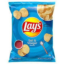 Lay's Salt & Vinegar Flavored Potato Chips, 2 5/8 oz, 2.63 oz