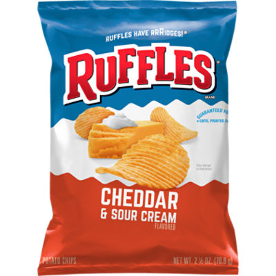 Ruffles Potato Chips Cheddar & Sour Cream Flavored 2 1/2 Oz, 2.5 Ounce