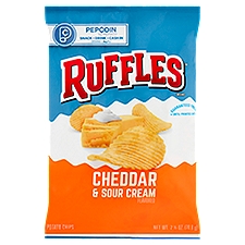 Ruffles Cheddar & Sour Cream Flavored, Potato Chips, 2.5 Ounce